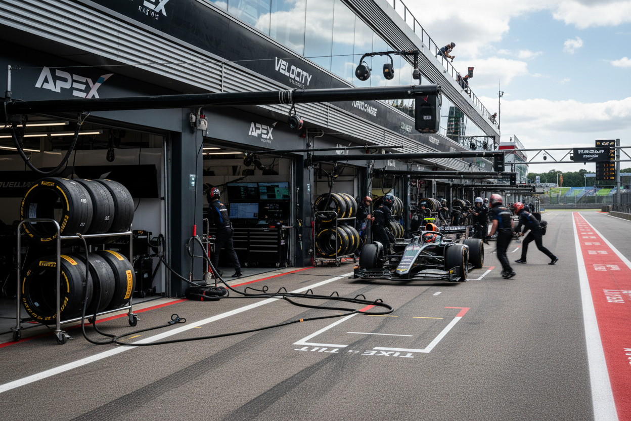 Motorsport race track pit